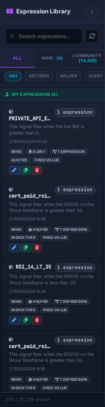 Community tab in the library
